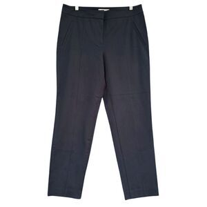 Talbots Black Pants High Waist Ankle Chop Skinny Legs Women Size 12 Flat Pleated